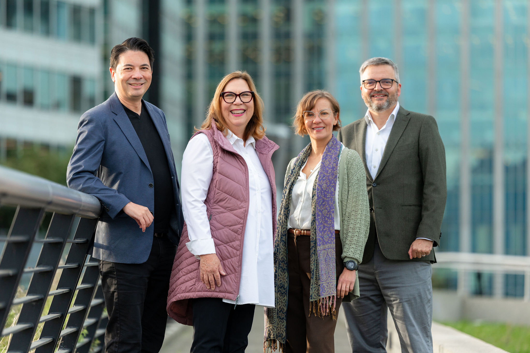 Photo of PWL's current partners. From left to right: Derek Lee, Margot Long, Katya Yushmanova and Grant Brumpton