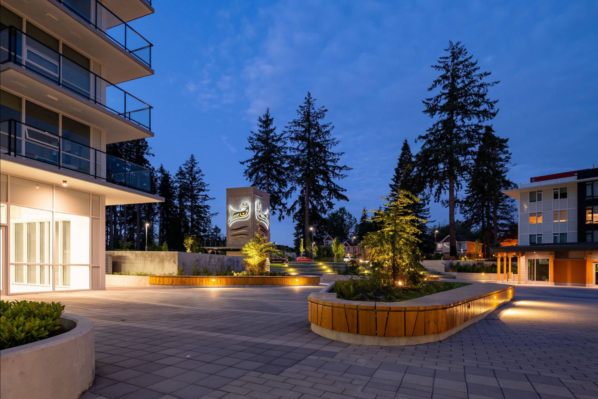 photo of plaza at night.