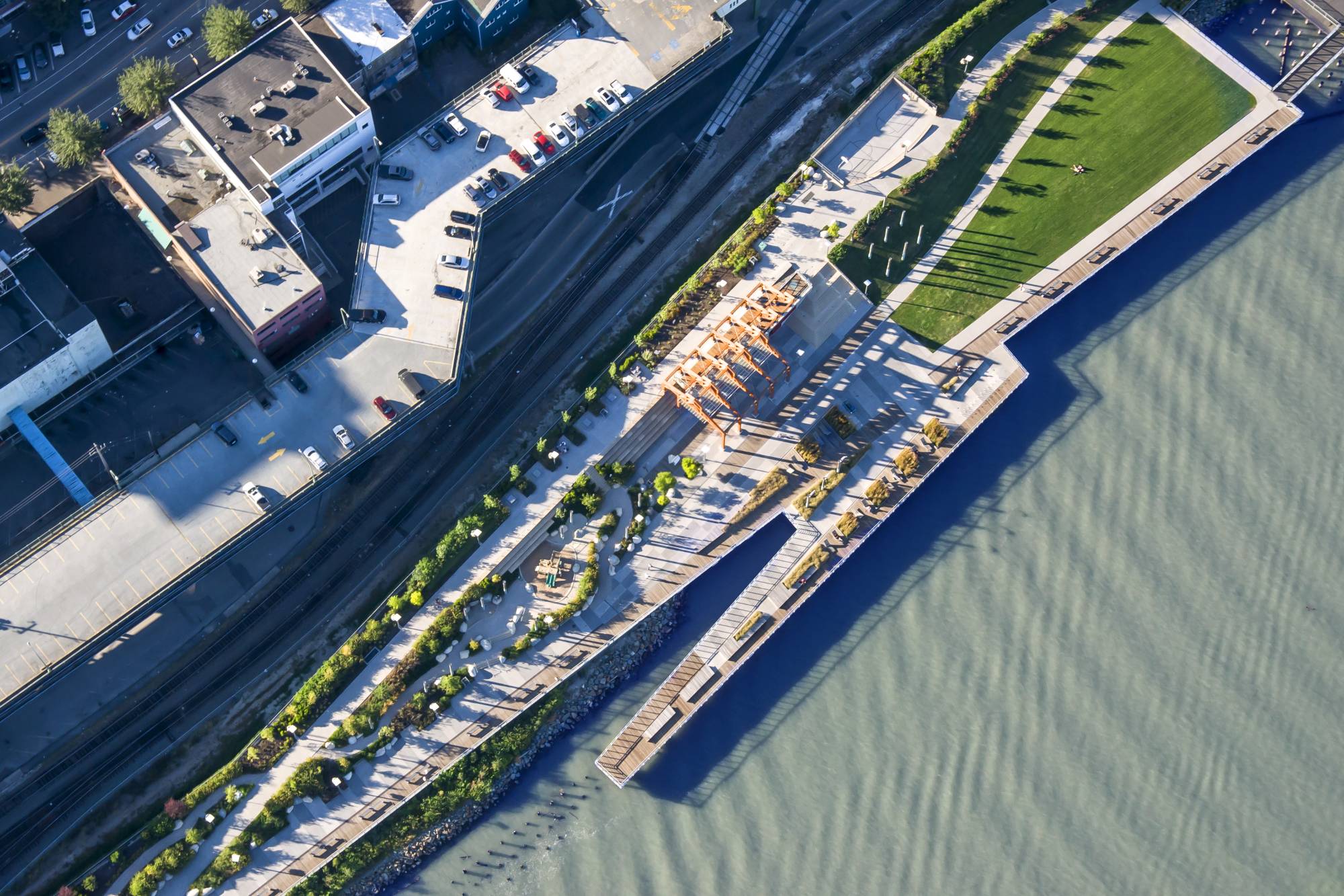 aerial view of park