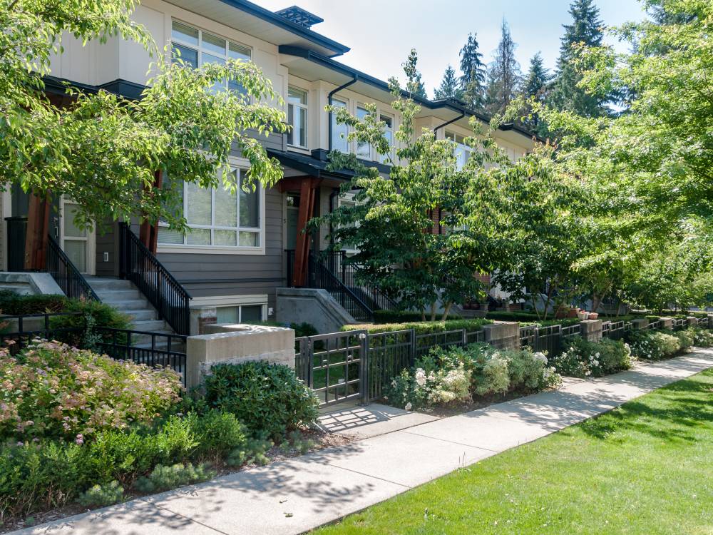 Exterior landscape townhomes