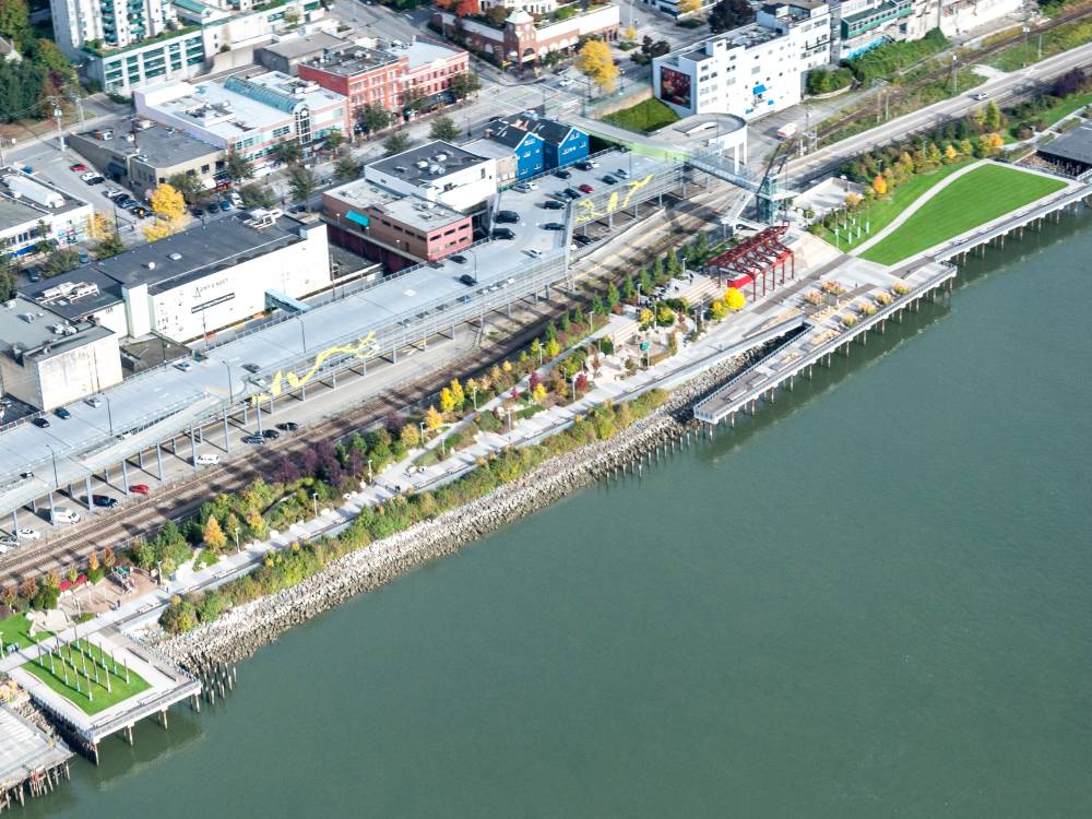Aerial photo of Westminster Pier Park.