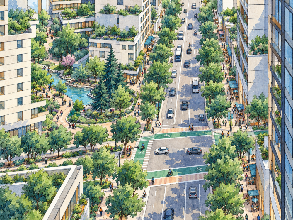 Birds eye streetscape