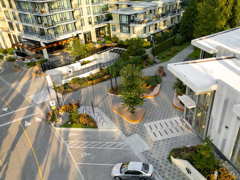 Aerial view outside of community centre