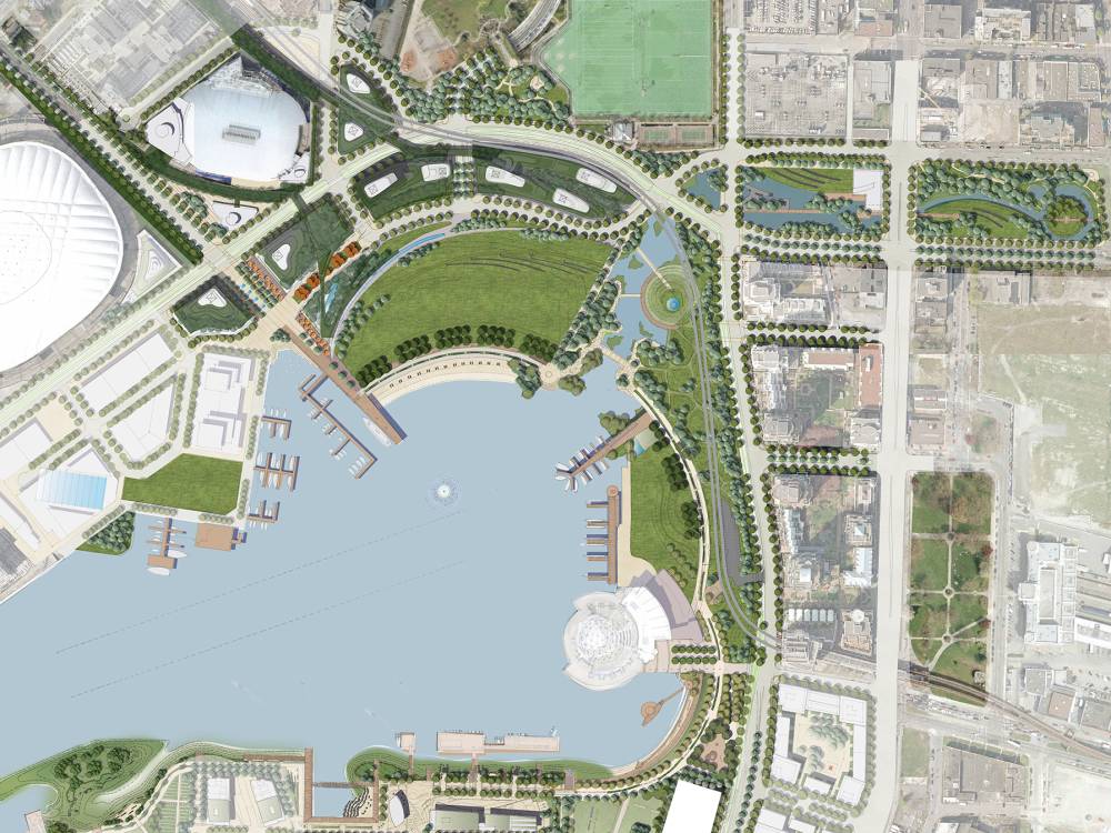 Rendering of reimagined Northeast False Creek.