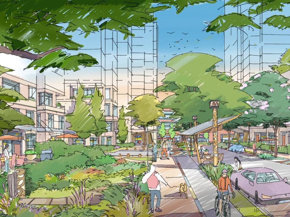 Sketch of street view.