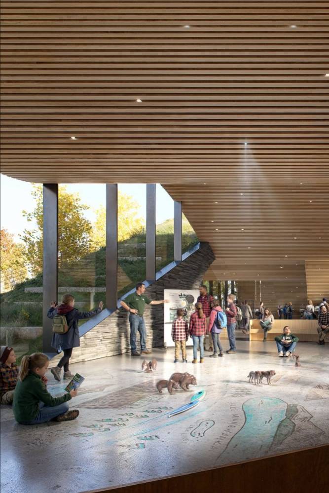 Rendering of interior of visitor centre