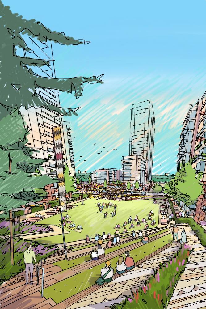 Sketch of proposed park.