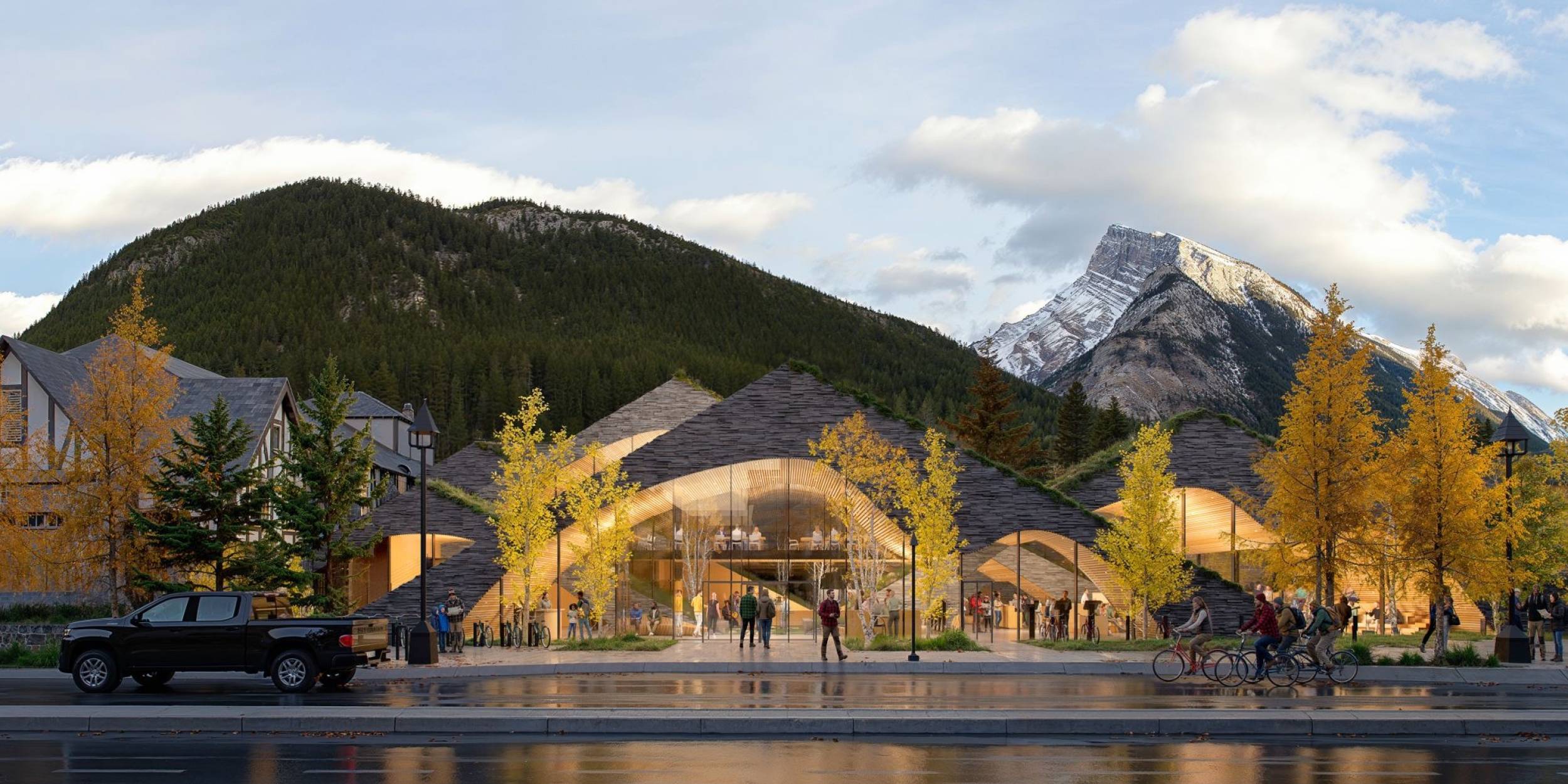 Rendering of exterior of visitor centre