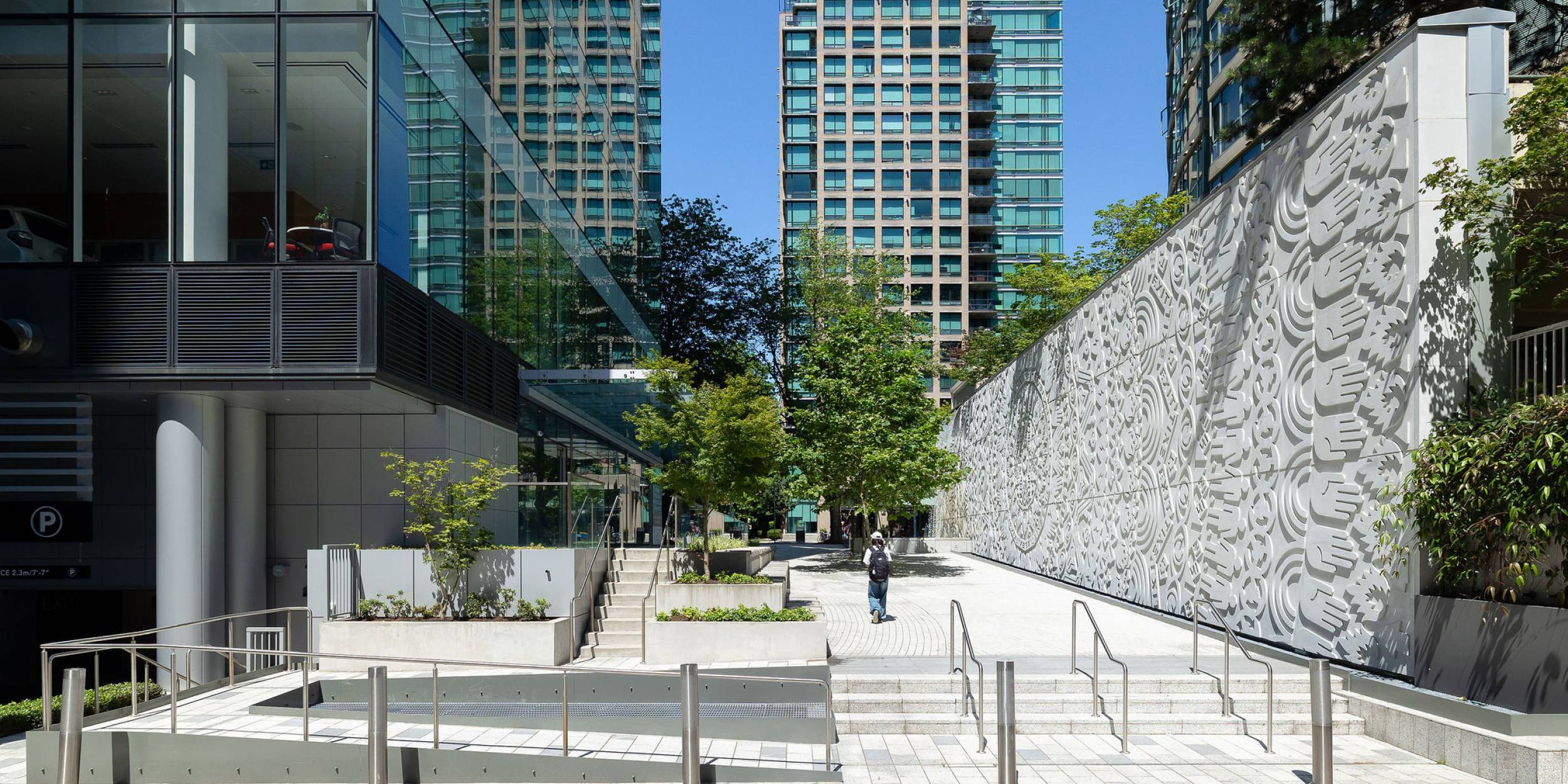 Public Realm with Art motif wall
