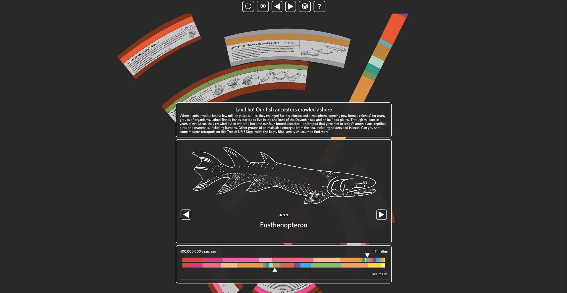Website image of ancient fish life